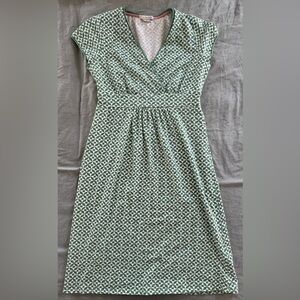 Boden Jenny Chalk Geometric Jersey Knit Dress – Classic Striped Midi – 4R